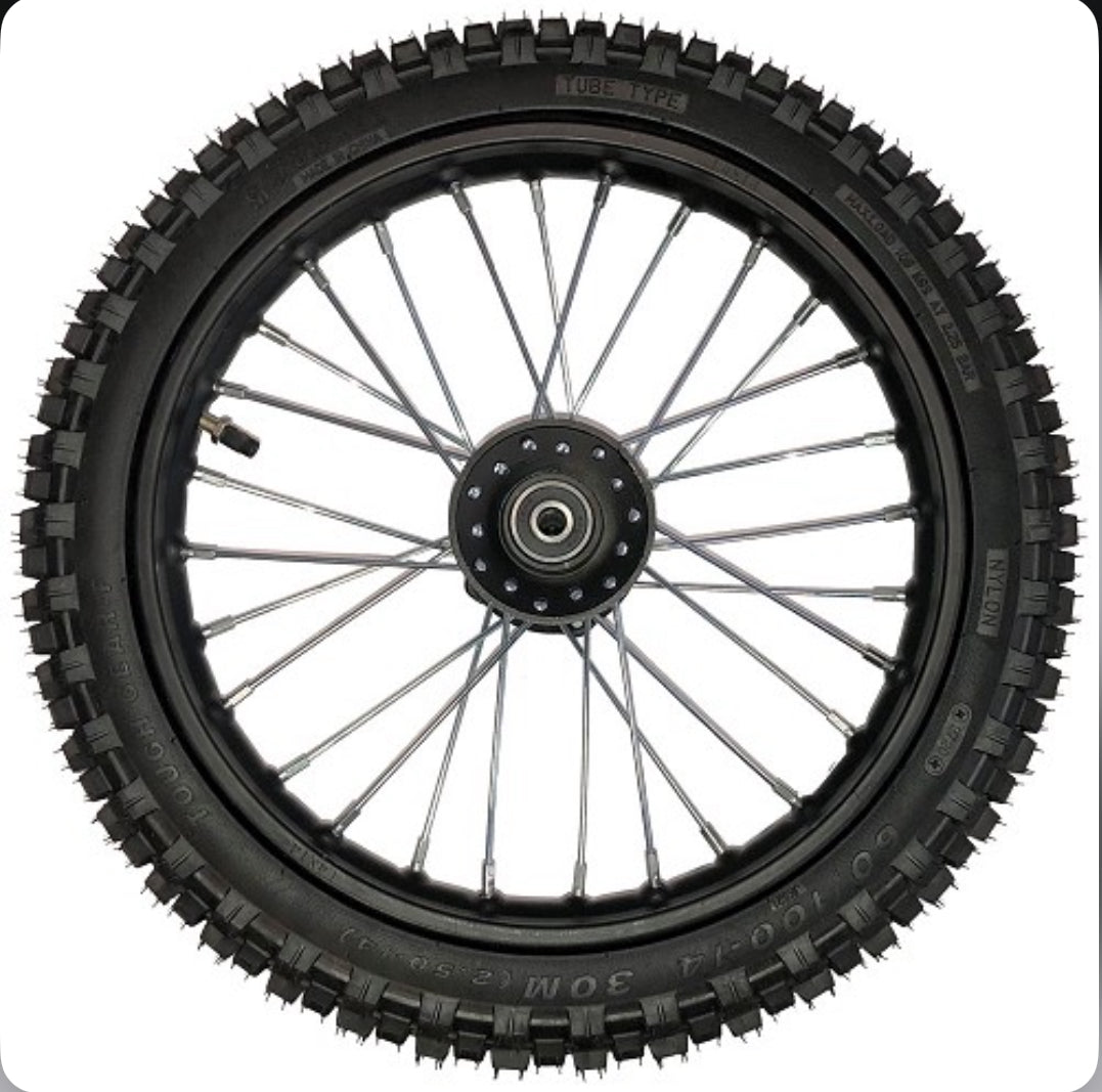 MotoTec Pro 1800w/2000w Dirt Bike Full Front Wheel 60/100-14
